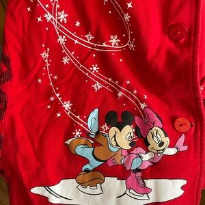 Disney Mickey & Minnie Ice Skating Red Sweatshirt